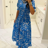 Charming Floral Smocked Tiered Maxi Dress