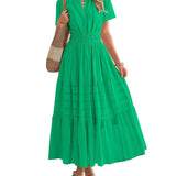 Smocked Waist Tiered Maxi Dress