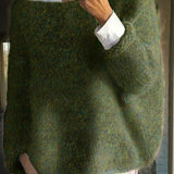 Mia™ | Fuzzy Oversized Boat-Neck Sweater