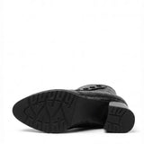 Blanca™ | Croc-embossed foldover cuff heeled ankle boots
