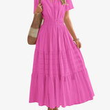 Smocked Waist Tiered Maxi Dress