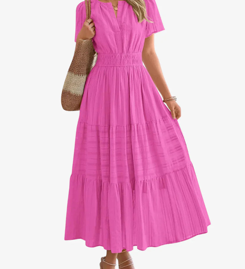 Smocked Waist Tiered Maxi Dress