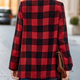 Yousra™ | Plaid Open-Front Waterfall Cardigan