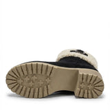 Mirella™ | Sherpa-cuff buckled side-zip heeled ankle boots
