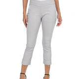 Cuffed-Hem High-Waist Tailored Cropped Pants