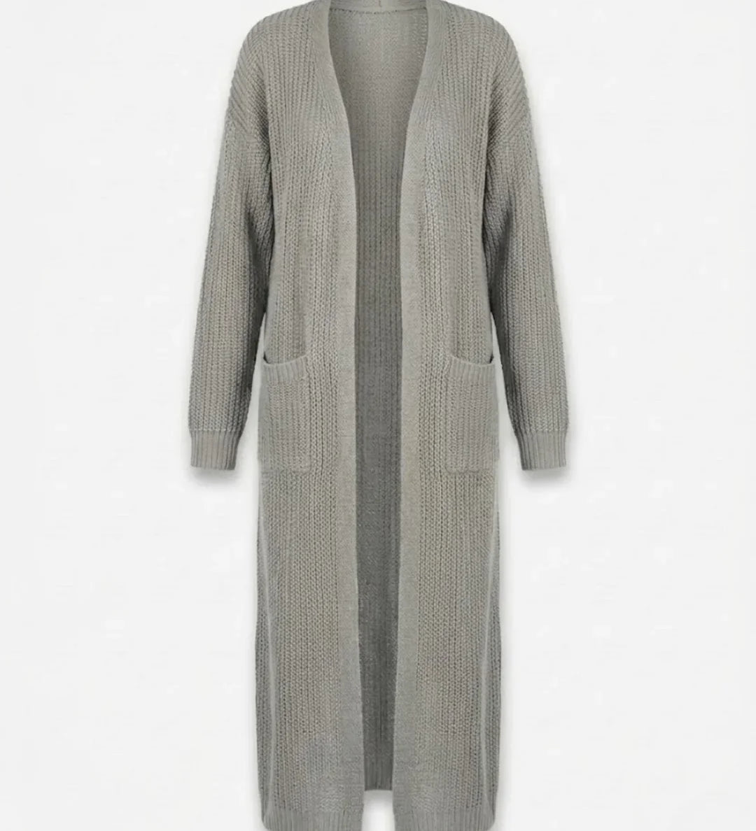 Giada™ | Open-Front Pocket Long Knit Cardigan