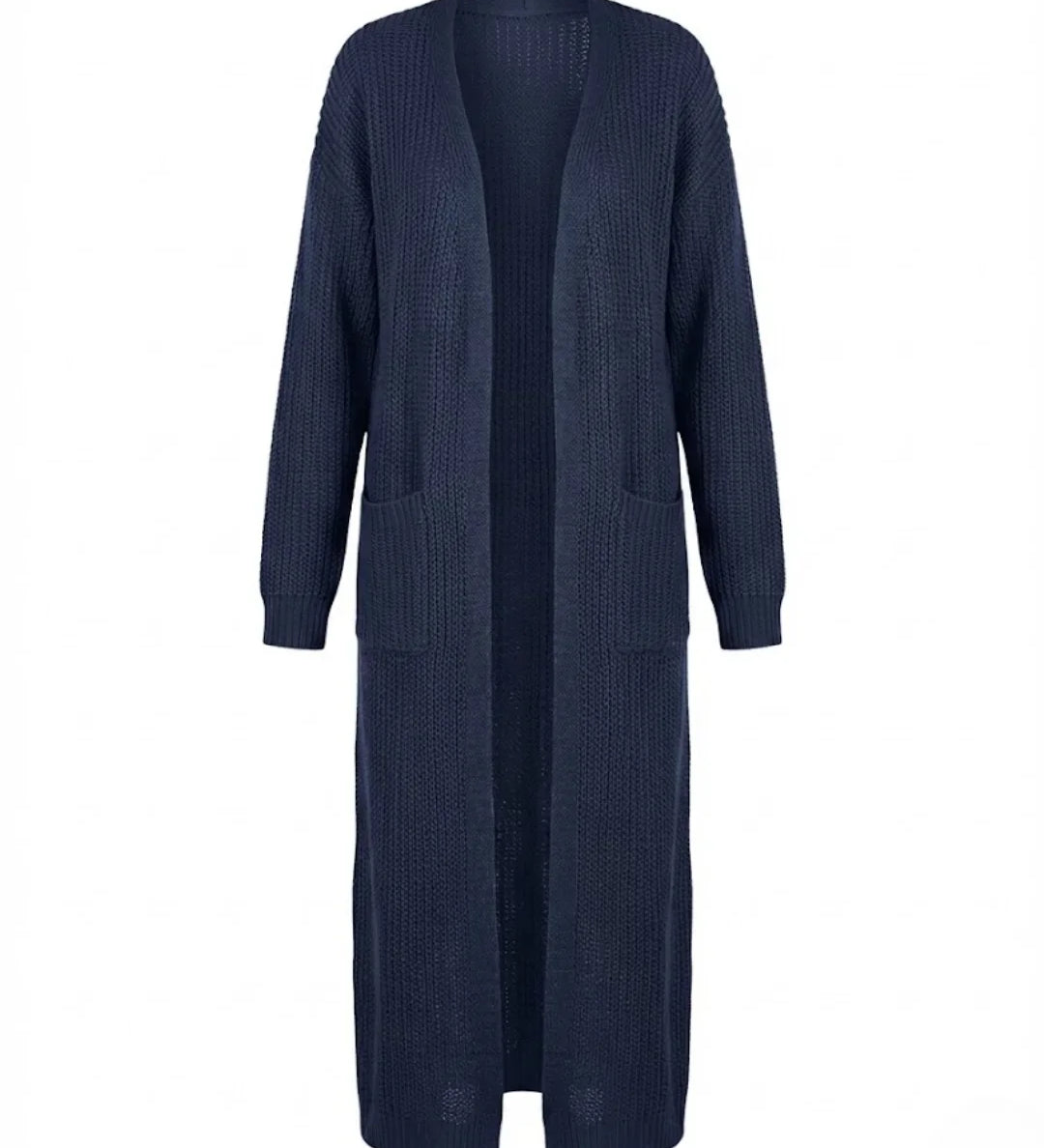 Giada™ | Open-Front Pocket Long Knit Cardigan