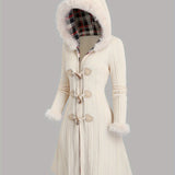 Tala™ | Cable-Knit Faux-Fur Trim Hooded Coat