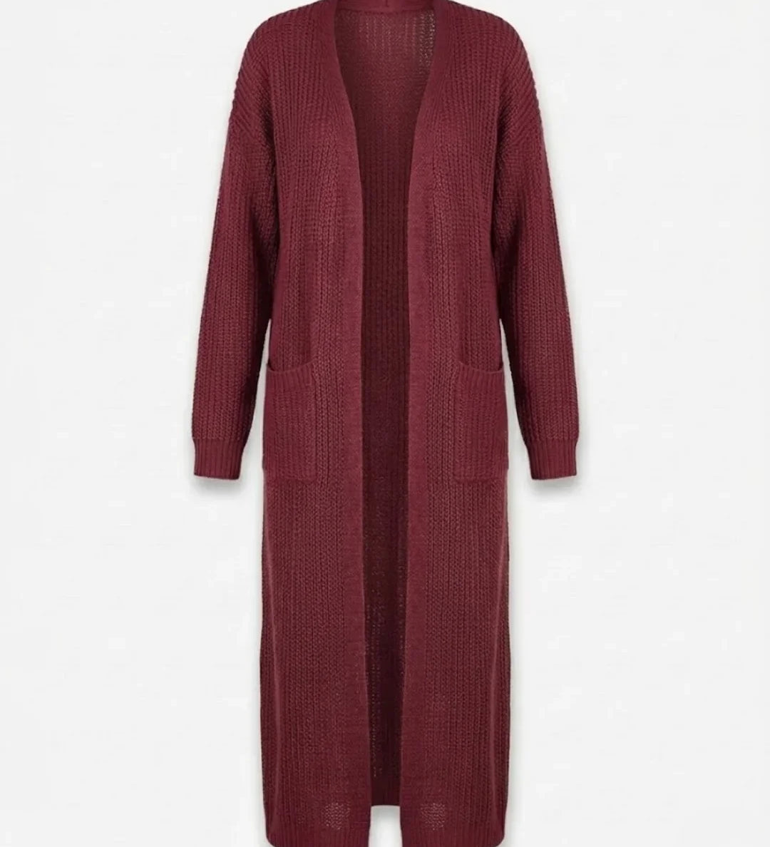 Giada™ | Open-Front Pocket Long Knit Cardigan