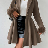 Stéphanie™ | Faux-Fur Cuff Fit-and-Flare Coat