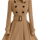 Violaine™ | Double-Breasted Belted Fit-and-Flare Coat