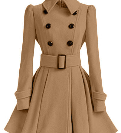 Violaine™ | Double-Breasted Belted Fit-and-Flare Coat
