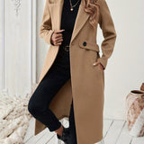 Mery™ | Notched-Lapel Button-Tab Tailored Coat