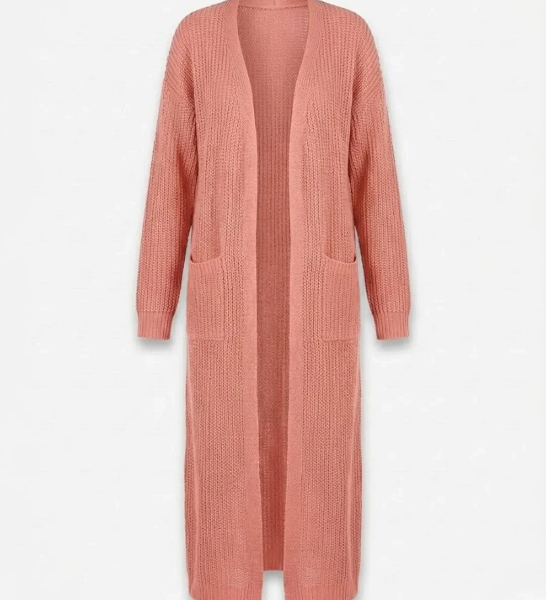 Giada™ | Open-Front Pocket Long Knit Cardigan