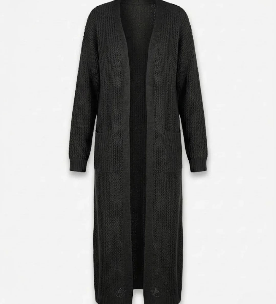 Giada™ | Open-Front Pocket Long Knit Cardigan