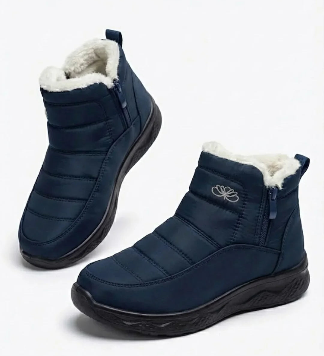 Odile™ | Quilted side-zip faux-fur winter ankle boots
