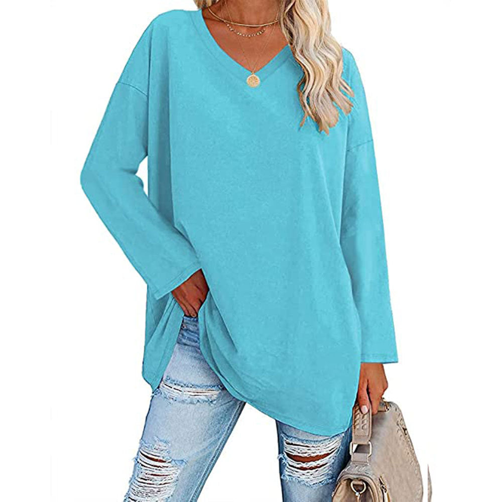 Oversized V-Neck Drop-Shoulder T-Shirt