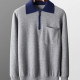 Cashmere Zip-Closure Castelle Polo