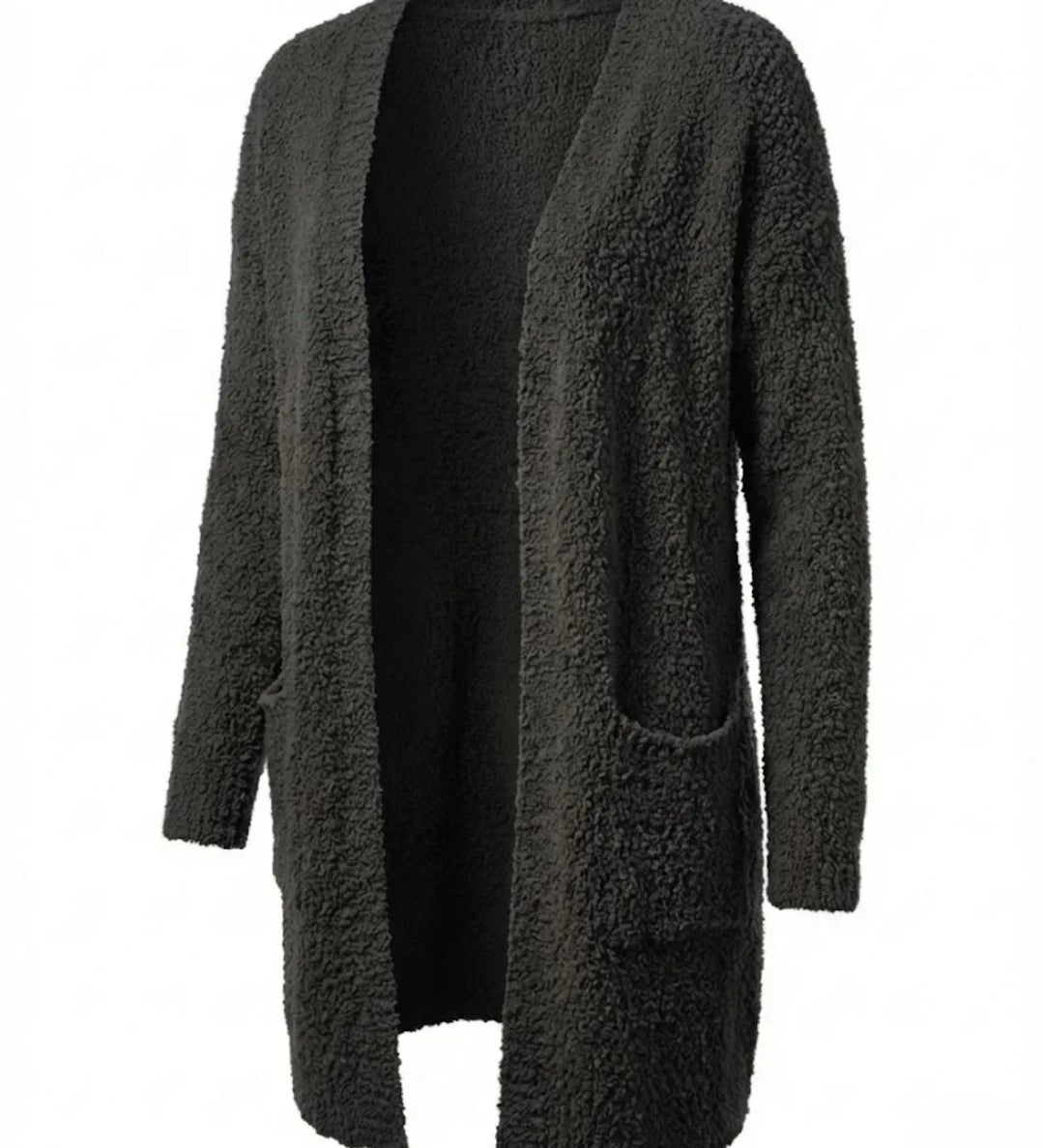 Imani™ | Bouclé Knit Open-Front Mid-Length Cardigan