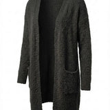 Imani™ | Bouclé Knit Open-Front Mid-Length Cardigan