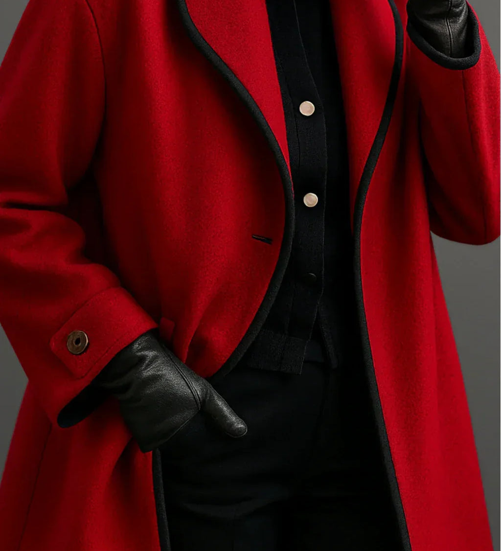 Synthia™ | Long Coat with Shawl Collar