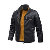 Vintage-Inspired Leather Jacket with Cozy Wool Lining