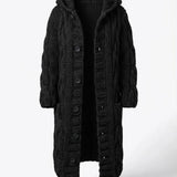 Fancytech™ | Chunky Cable-Knit Hooded Long Coat