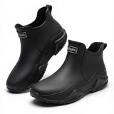 Amandine™ | Waterproof rubber lug-sole ankle rain boots