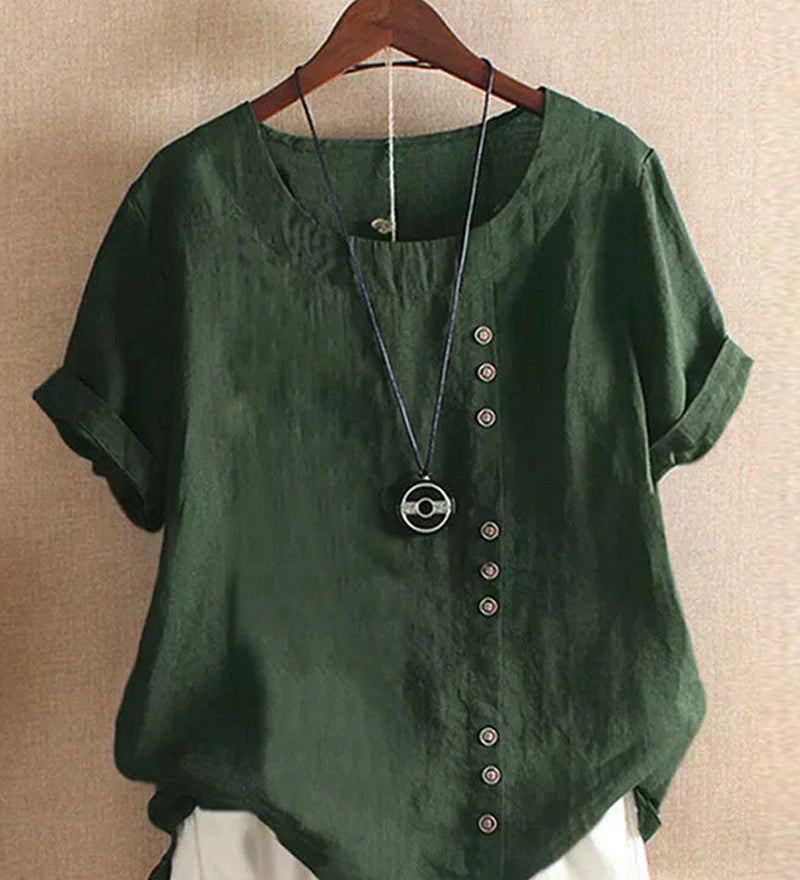 Asymmetrical Button Tunic Top