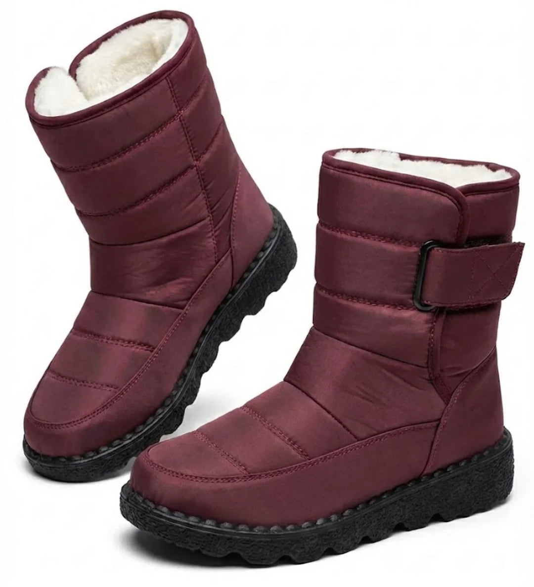 Marcelle™ | Quilted Fleece-Lined Strap Winter Boots