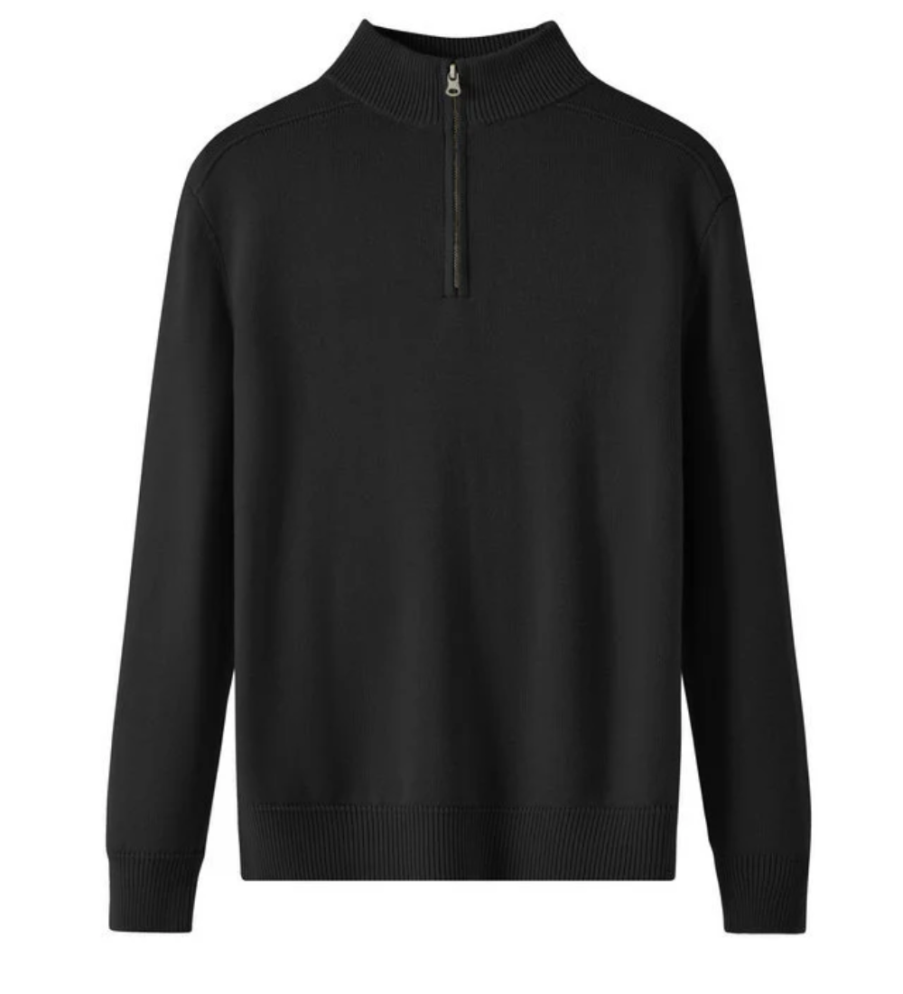 Merino Wool Zip Sweater in Capri