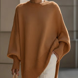 Gardenia™ | Ribbed-cuff crewneck poncho sweater