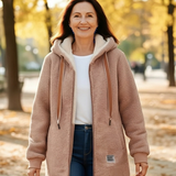Rima™ | Zip-Front Drawstring Hooded Teddy Coat