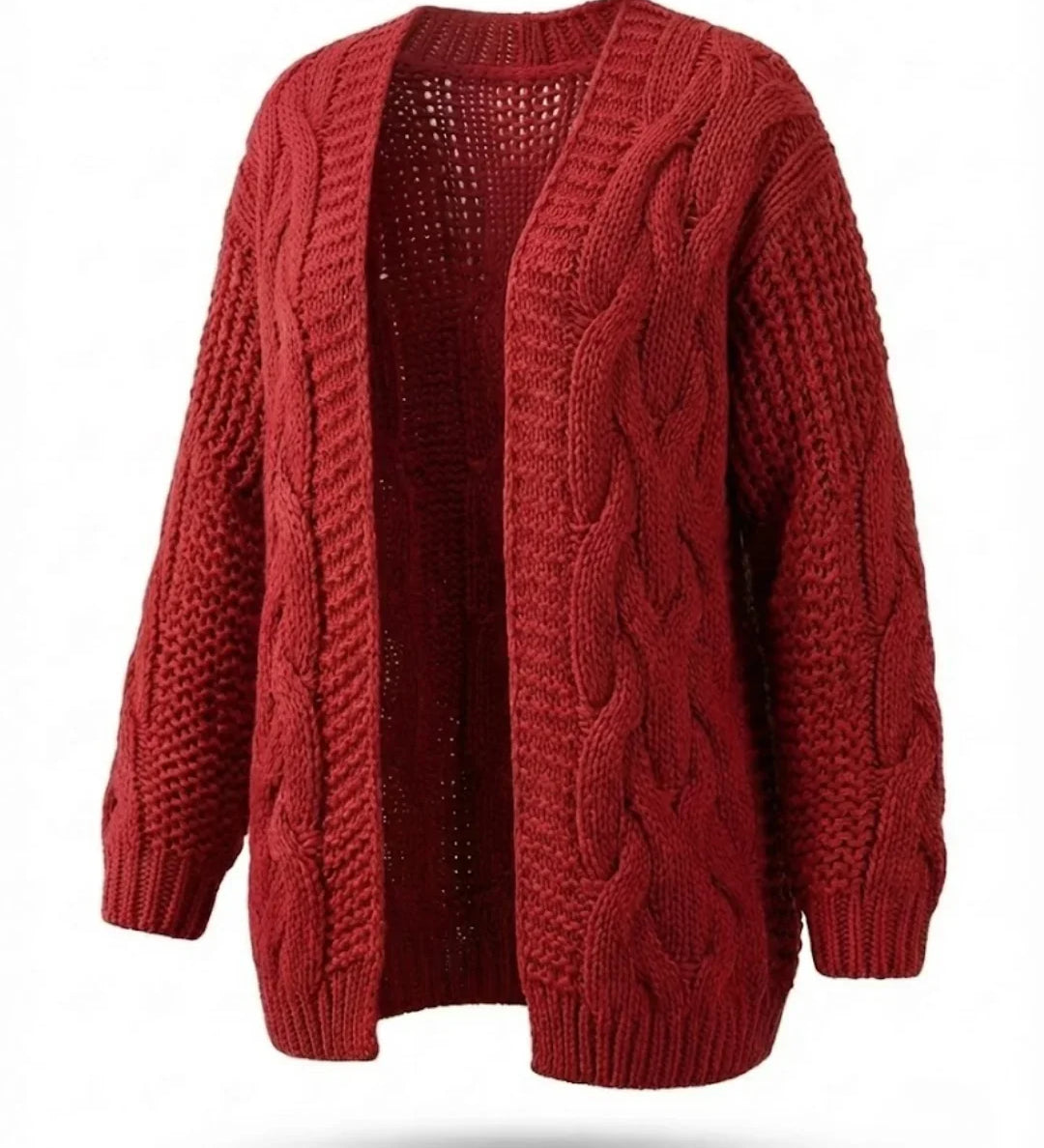 Karine™ | Cable-Knit Oversized Short Cardigan