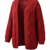 Karine™ | Cable-Knit Oversized Short Cardigan