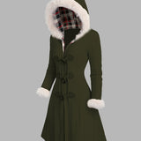 Tala™ | Cable-Knit Faux-Fur Trim Hooded Coat