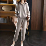 Derla™ | Soft knit collared lounge sweater set