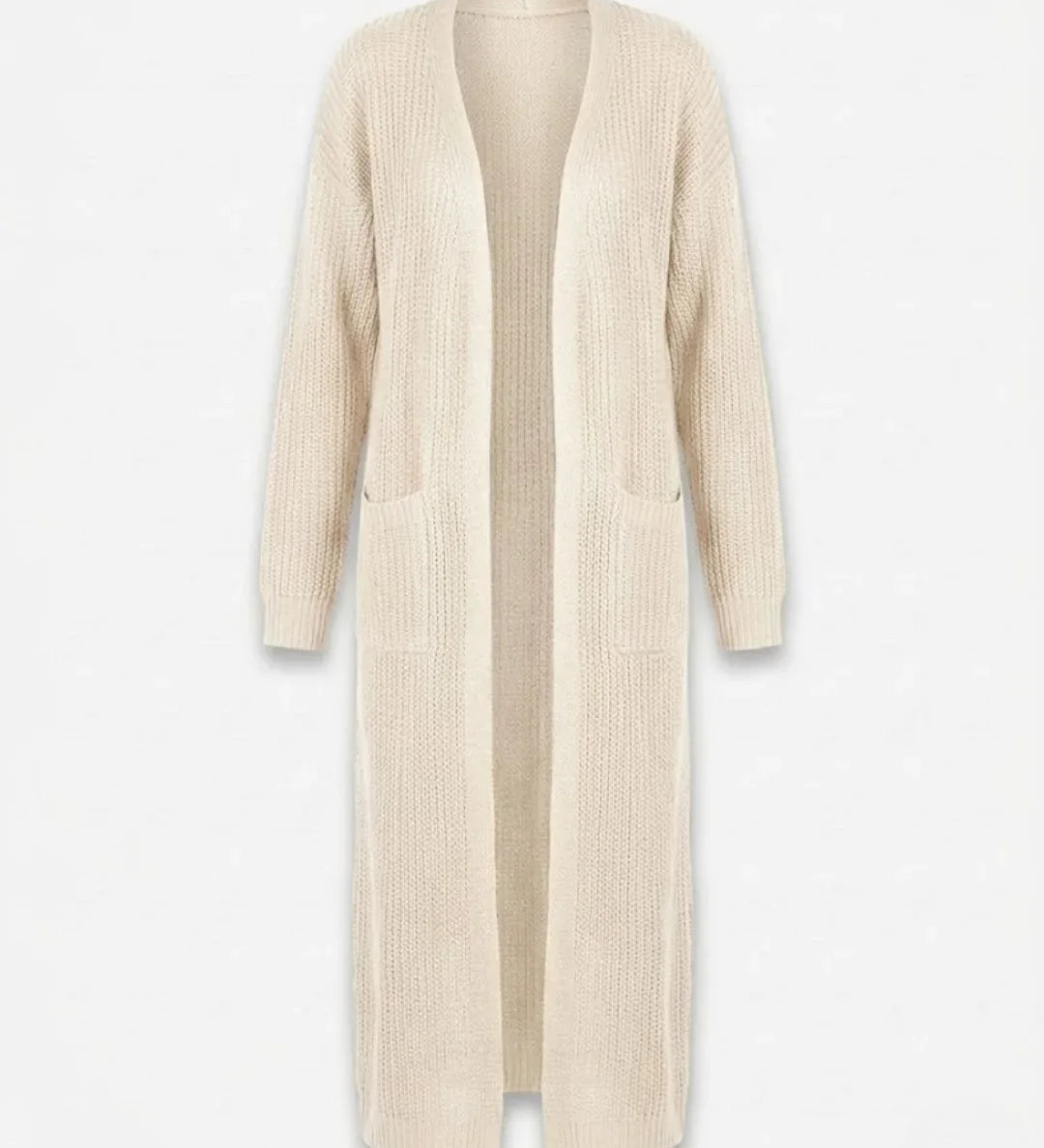 Giada™ | Open-Front Pocket Long Knit Cardigan