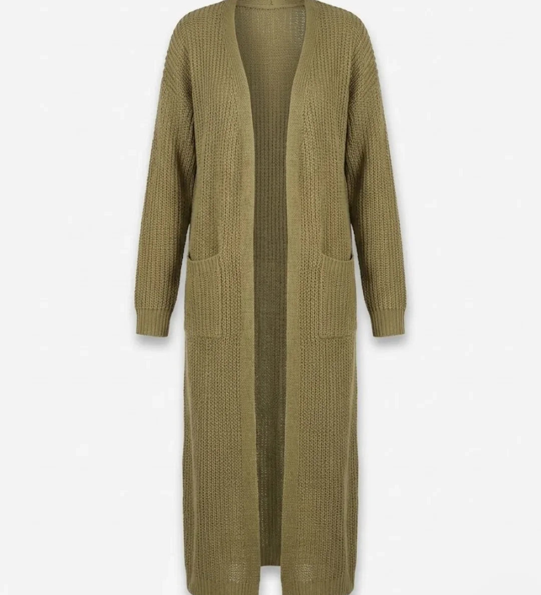 Giada™ | Open-Front Pocket Long Knit Cardigan