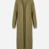 Giada™ | Open-Front Pocket Long Knit Cardigan