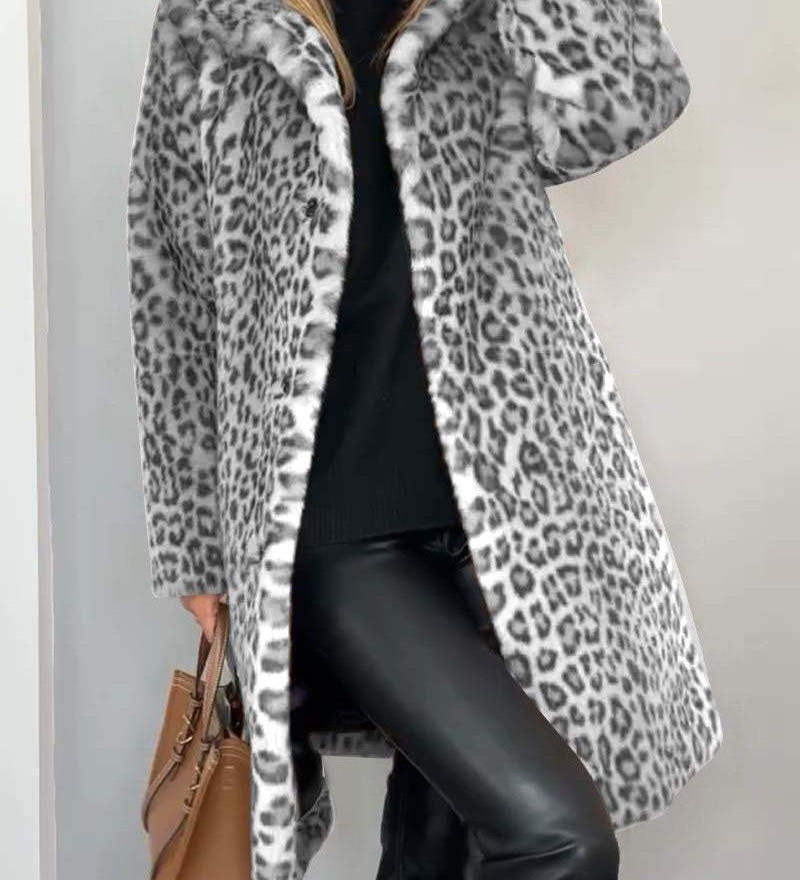 Levia™ | Leopard-print faux-fur coat