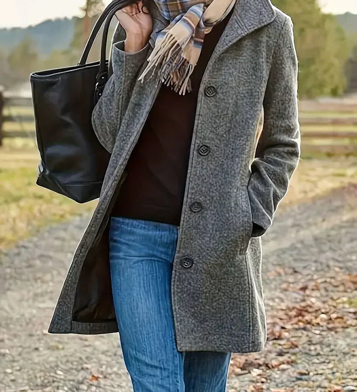 Aline™ | Long Casual Wool Coat