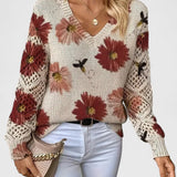 Tristana™ | Elegant Floral Cotton Sweater