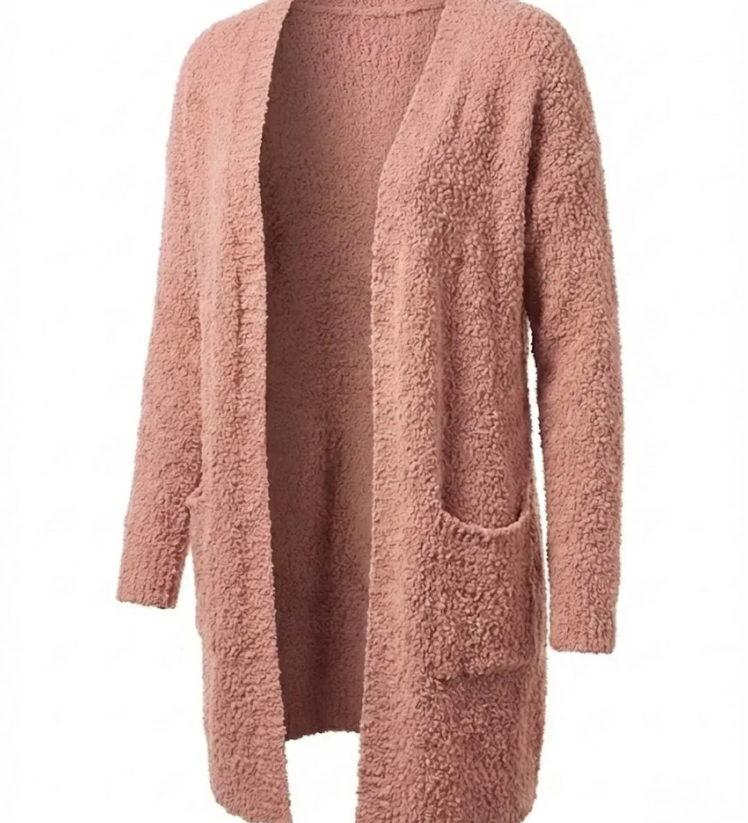 Imani™ | Bouclé Knit Open-Front Mid-Length Cardigan