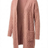Imani™ | Bouclé Knit Open-Front Mid-Length Cardigan