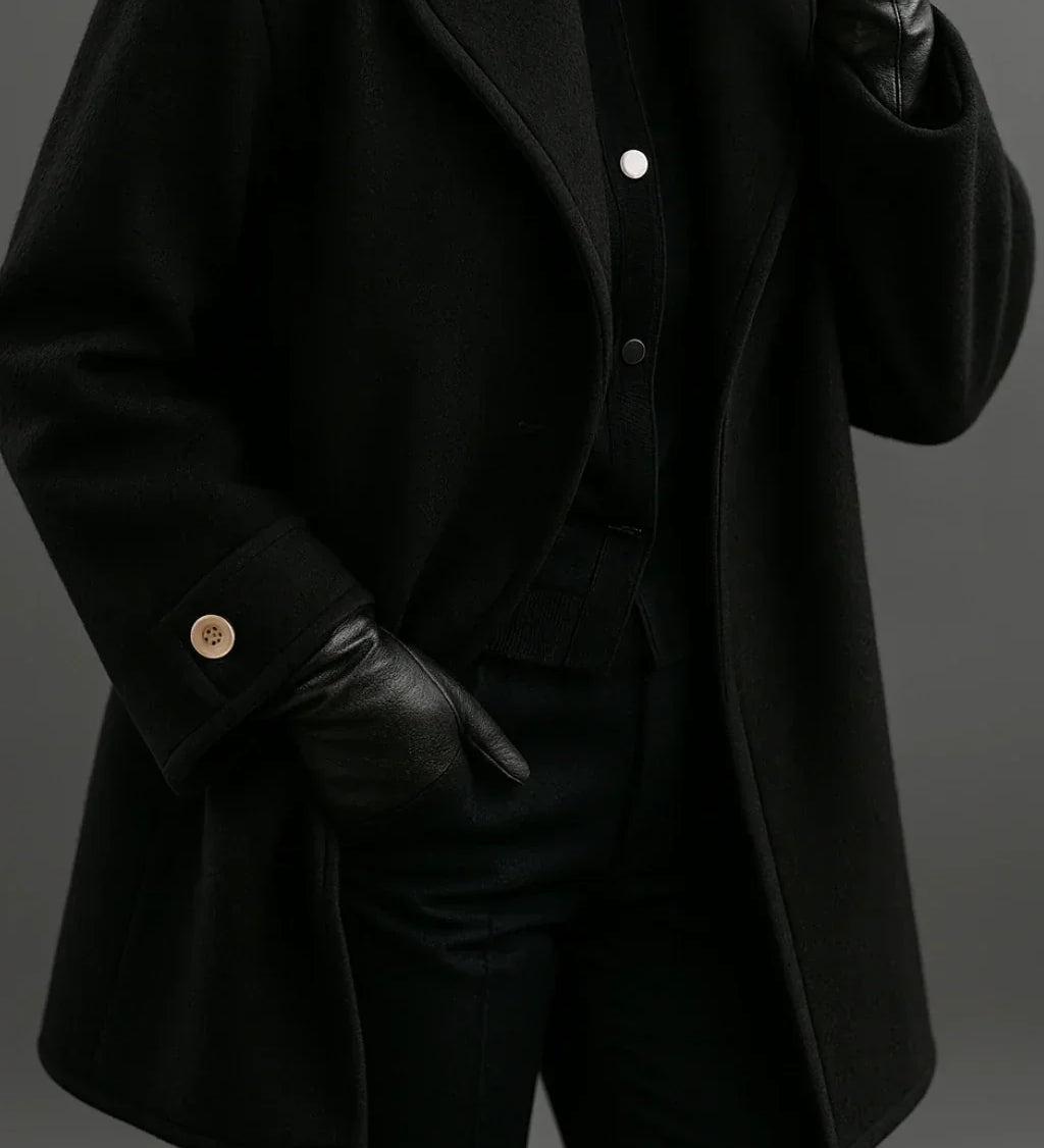 Synthia™ | Long Coat with Shawl Collar