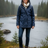 Zelda™ | Striped-Lined Drawstring Hooded Rain Parka Jacket