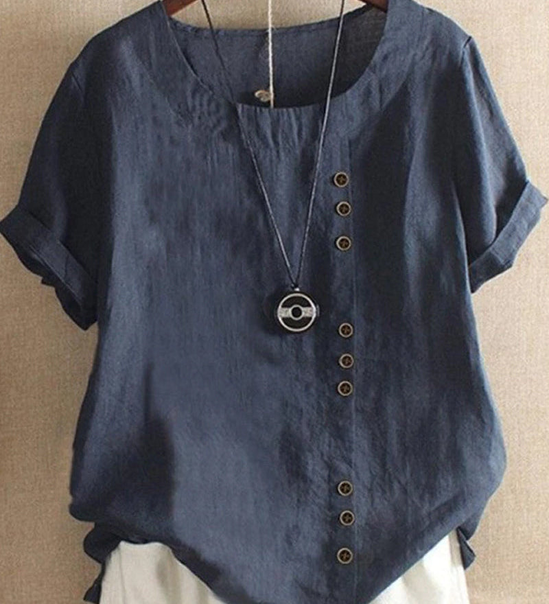 Asymmetrical Button Tunic Top