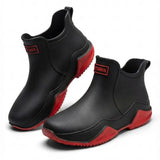 Amandine™ | Waterproof rubber lug-sole ankle rain boots