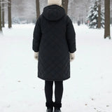 Calista™ | Quilted Zip-Front Hooded Longline Puffer Coat Plus-Size